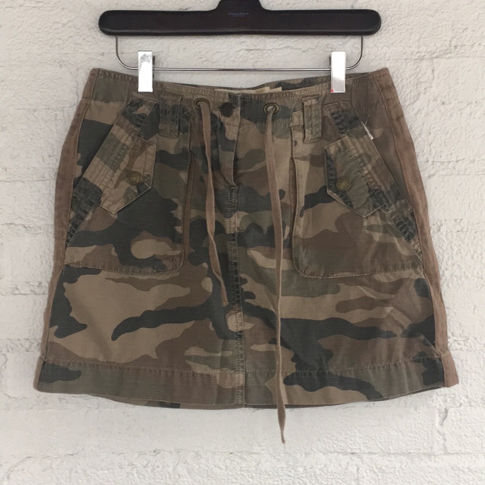 J. CREW CAMO MINI SKIRT
